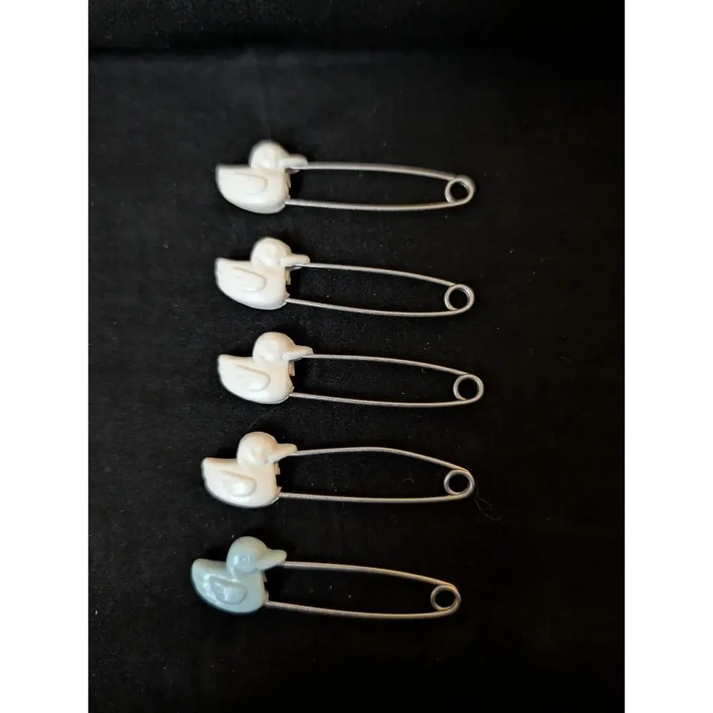 5 Vintage Diaper Safety Pin Lot Duck Closure